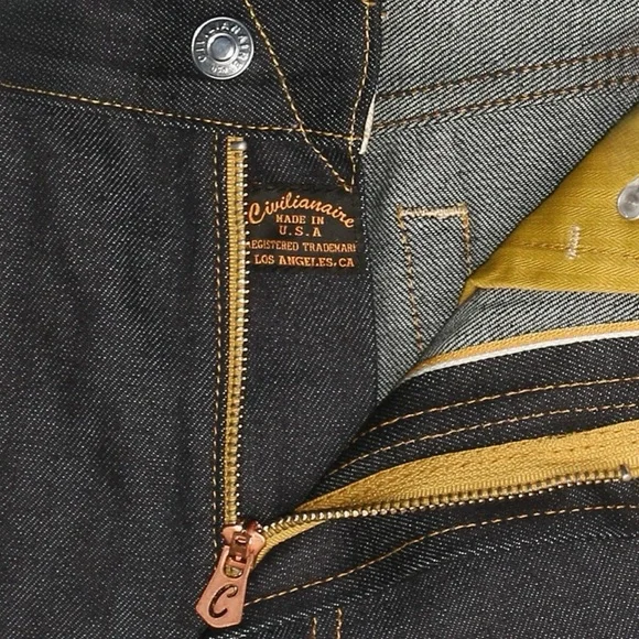 CIVILIANAIRE 11 oz Gold Selvage Denim Slim Jeans - Indigo - Mens SZ 35